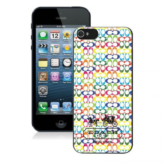 Coach Logo Multicolor iPhone 5 5S Cases AUK - Click Image to Close